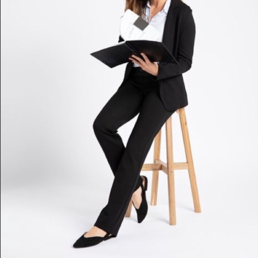 Betabrand // Dress Pant Yoga Pants Straight Leg medium long